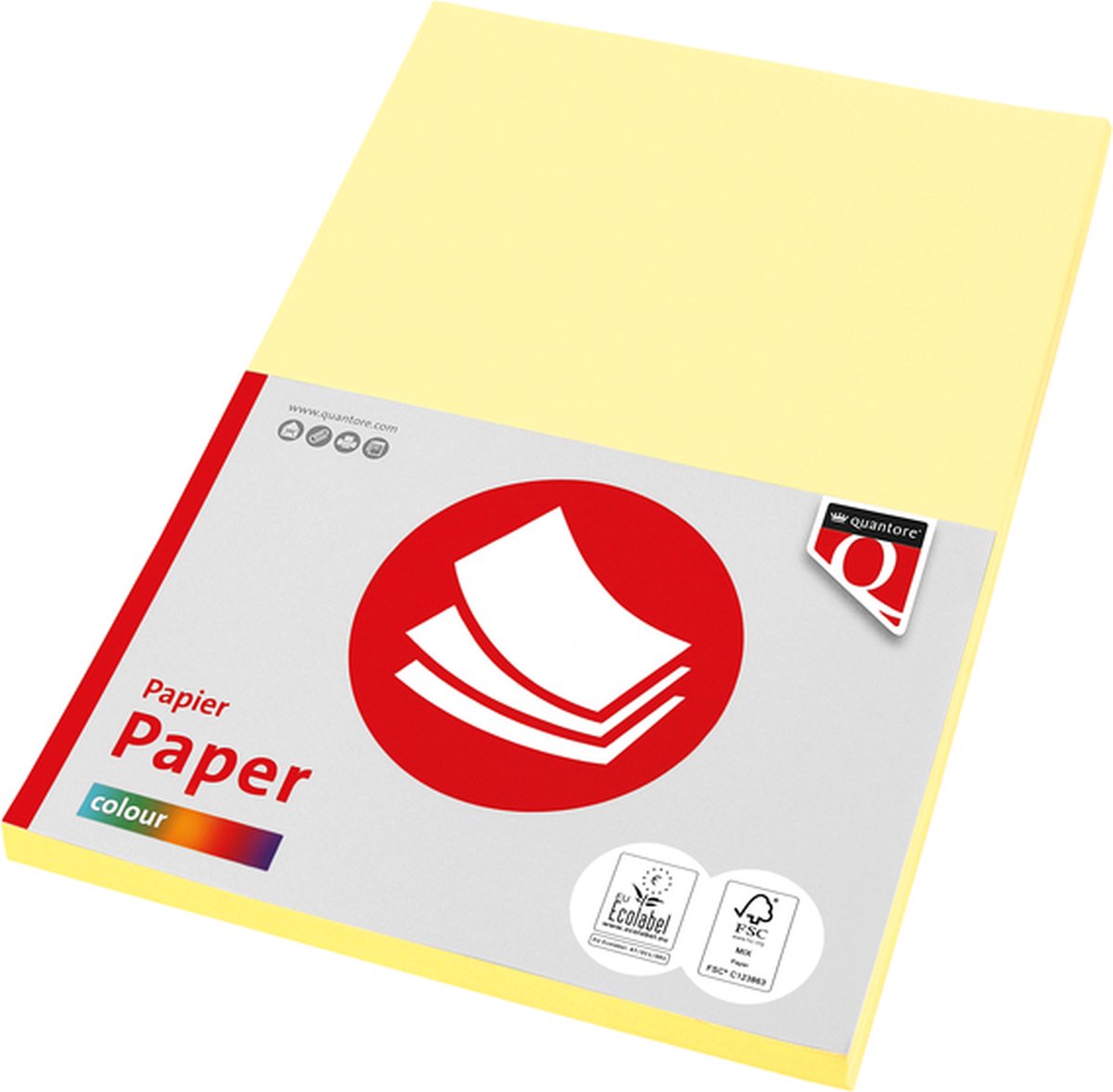 Kopieerpapier Quantore Colour A4 120gr kanariegeel 100 vel | 10 stuks